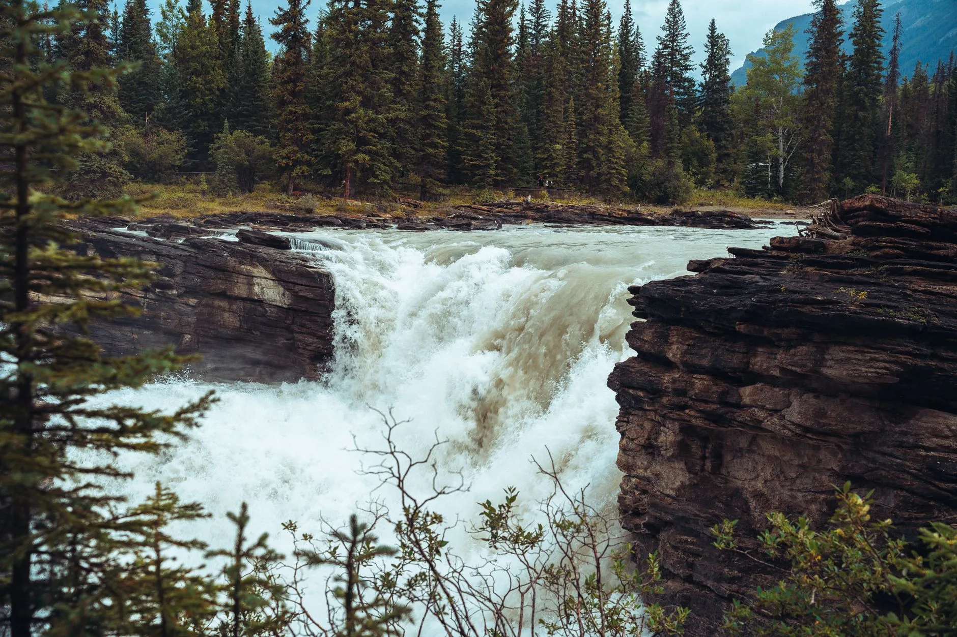 Cascades et approche de Jasper